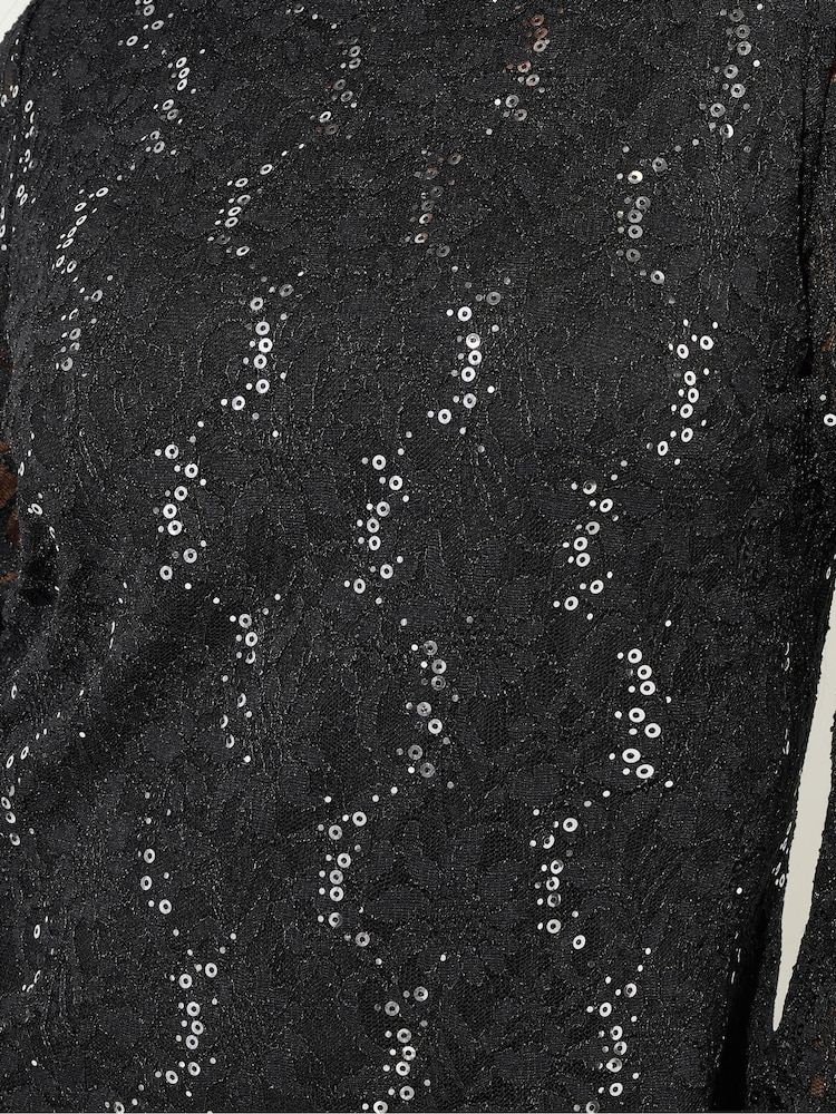 Yours Curve Black Lace Party Dress - Image 5 of 5