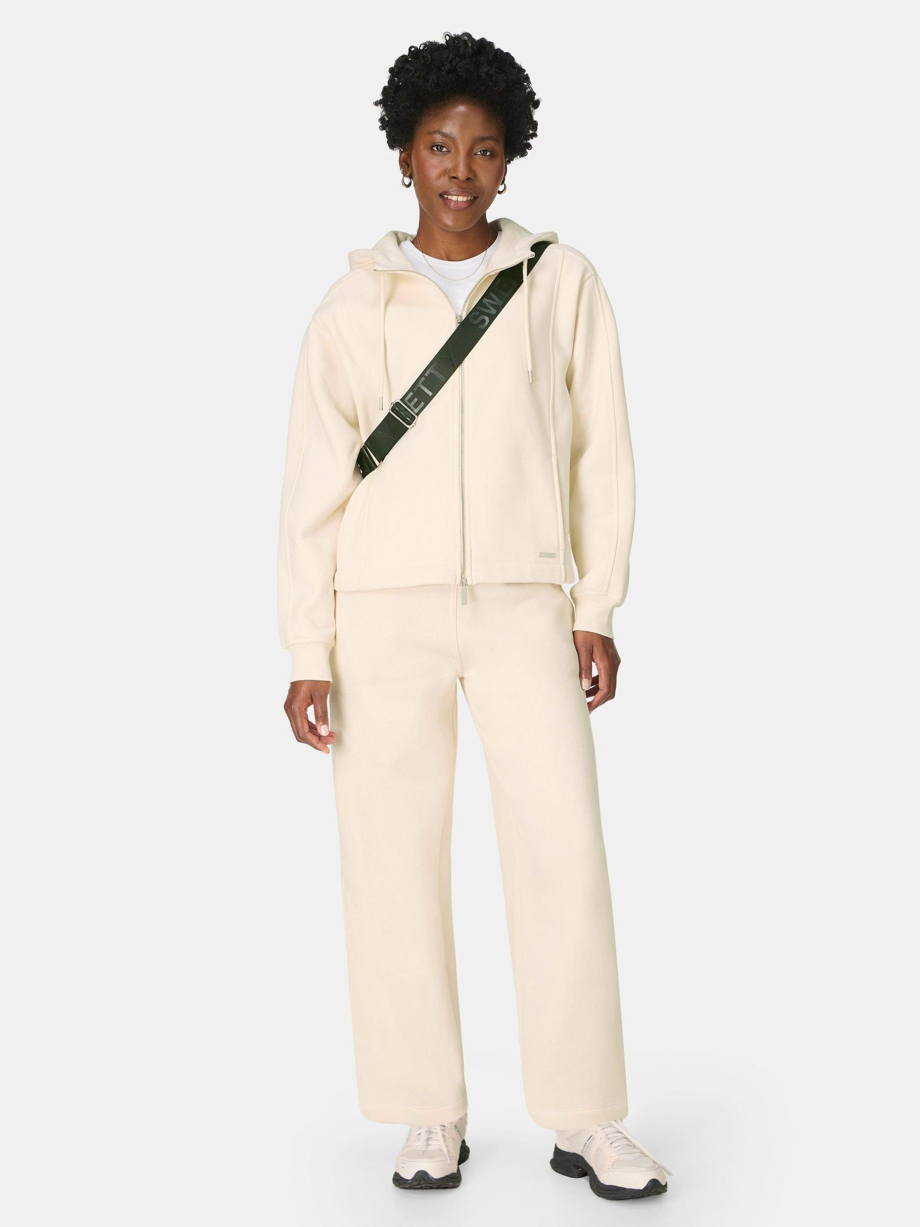 Buy Sweaty Betty Off White Premium Brushed Zip Through Sweatshirt