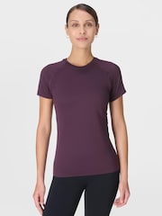 Morado - Camiseta deportiva sin costuras Betty Athlete de Sweaty - Imagen 7 de 8