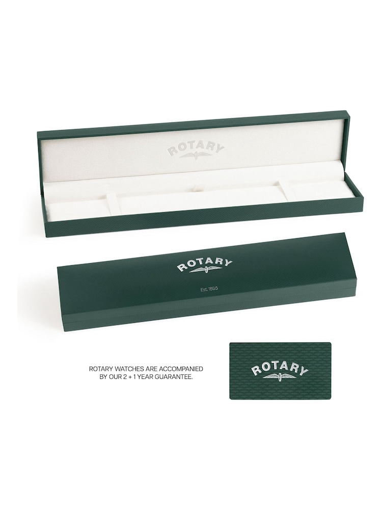 Rotary Black Ultra Slim Gold Plated Strap Watch - Image 4 of 4 Rotary Black Ultra Slim Gold Plated Strap Watch - Image 4 of 4