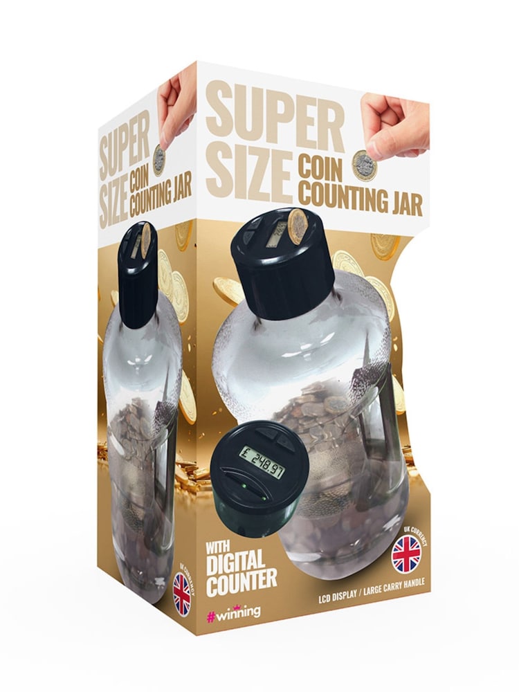 MenKind Clear In Genious Super Size Coin Counting Jar - Image 5 of 5 MenKind Clear In Genious Super Size Coin Counting Jar - Image 5 of 5