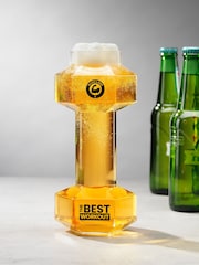 MenKind Clear Winning Novelty Dumbbell Beer Glass - Image 1 of 5