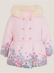 Monsoon Pink Baby Pippa Bunny Print Padded Coat - Image 2 of 4