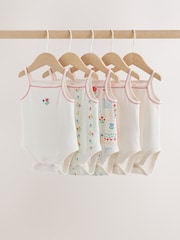 Cream Vest Baby Bodysuits 5 Pack - Image 1 of 12
