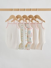 Cream Vest Baby Bodysuits 5 Pack - Image 2 of 12