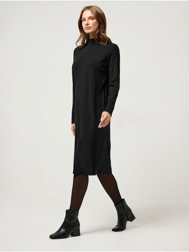M&Co Black Funnel Neck Jumper Dress - Image 2 of 5