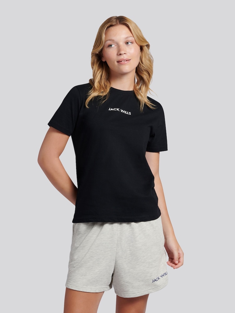 Jack Wills Black Debdon Regular Fit T-Shirt - Image 1 of 6 Jack Wills Black Debdon Regular Fit T-Shirt - Image 1 of 6
