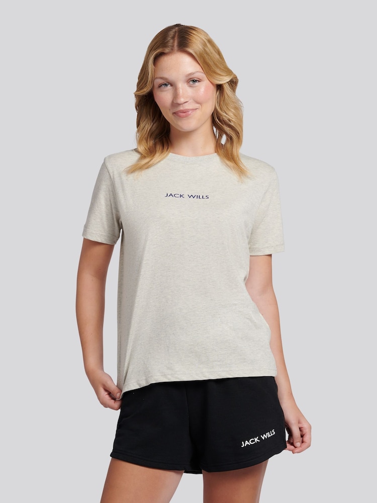 Jack Wills Light Ash Marl Debdon Regular Fit T-Shirt - Image 1 of 9