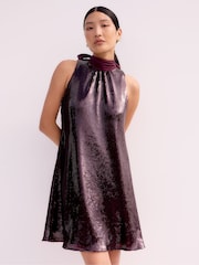 Ro&Zo Red Freya Sequin Halter Neck Dress - Image 1 of 3