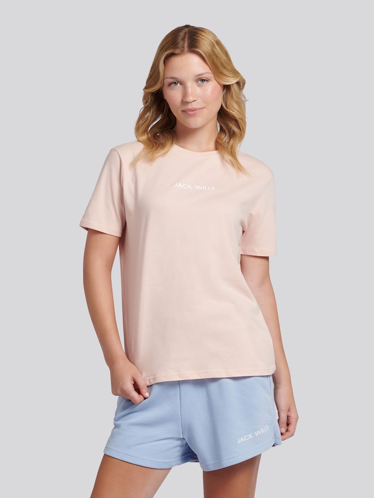 Jack Wills Pink Debdon Regular Fit T-Shirt - Image 1 of 6 Jack Wills Pink Debdon Regular Fit T-Shirt - Image 1 of 6