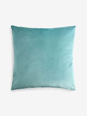 Blue 59 x 59cm Cut Velvet Textured Stripe Cushion - Image 2 of 2