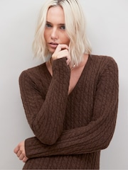 Ro&Zo Brown Cable Knit Dress - Image 3 of 3