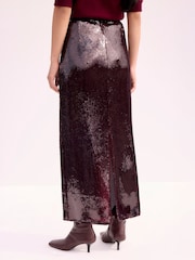 Ro&Zo Red Cluster Sequin Long Sleeve Short Dress - Image 3 of 3