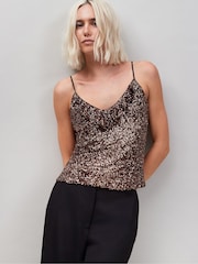 Ro&Zo Ruffle Neckline Sequin Camisole - Imagem 1 de 3