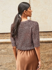 Ro&Zo Brown Sparkle Knit Jumper - Image 2 of 3