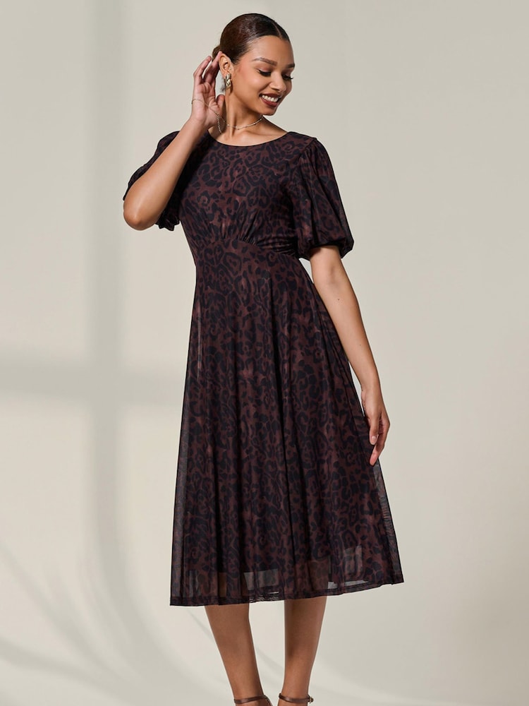 brown mesh midi dress SER.O.YA Women's Nyssa Mesh Midi Dress - Black