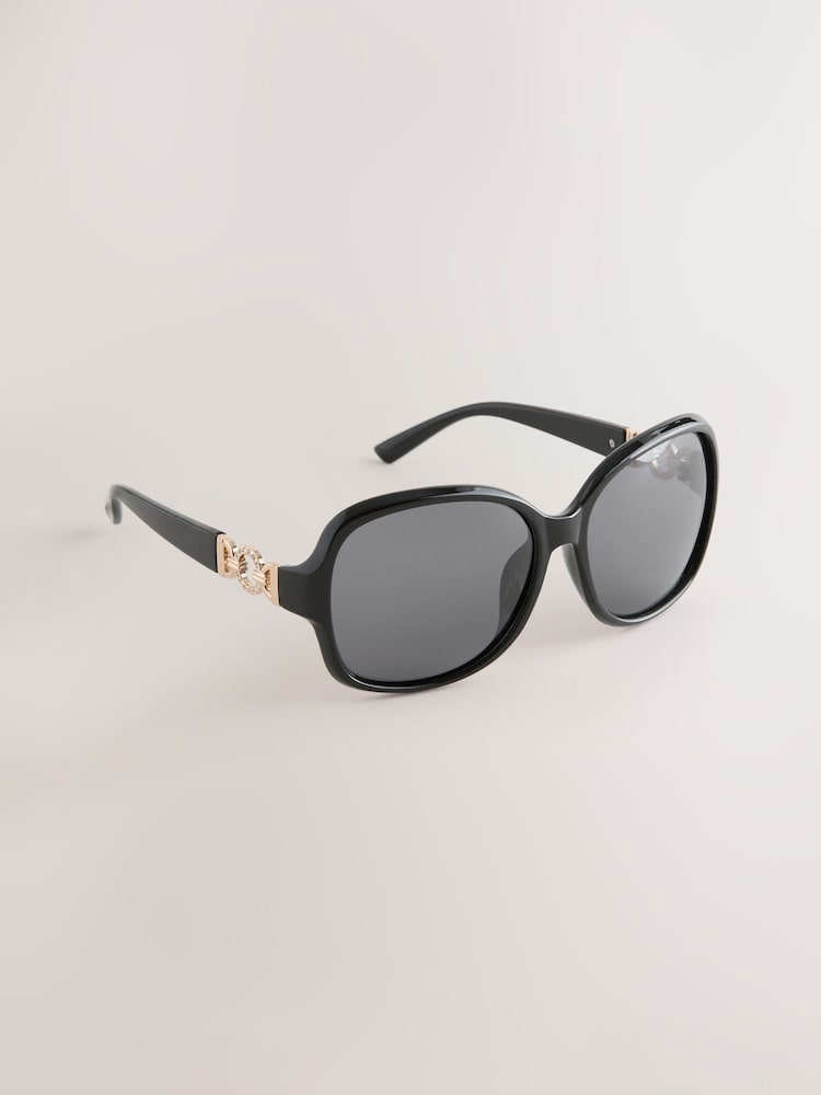 Schwarz - Wrap-Around-Sonnenbrille - Bild 1 von 3