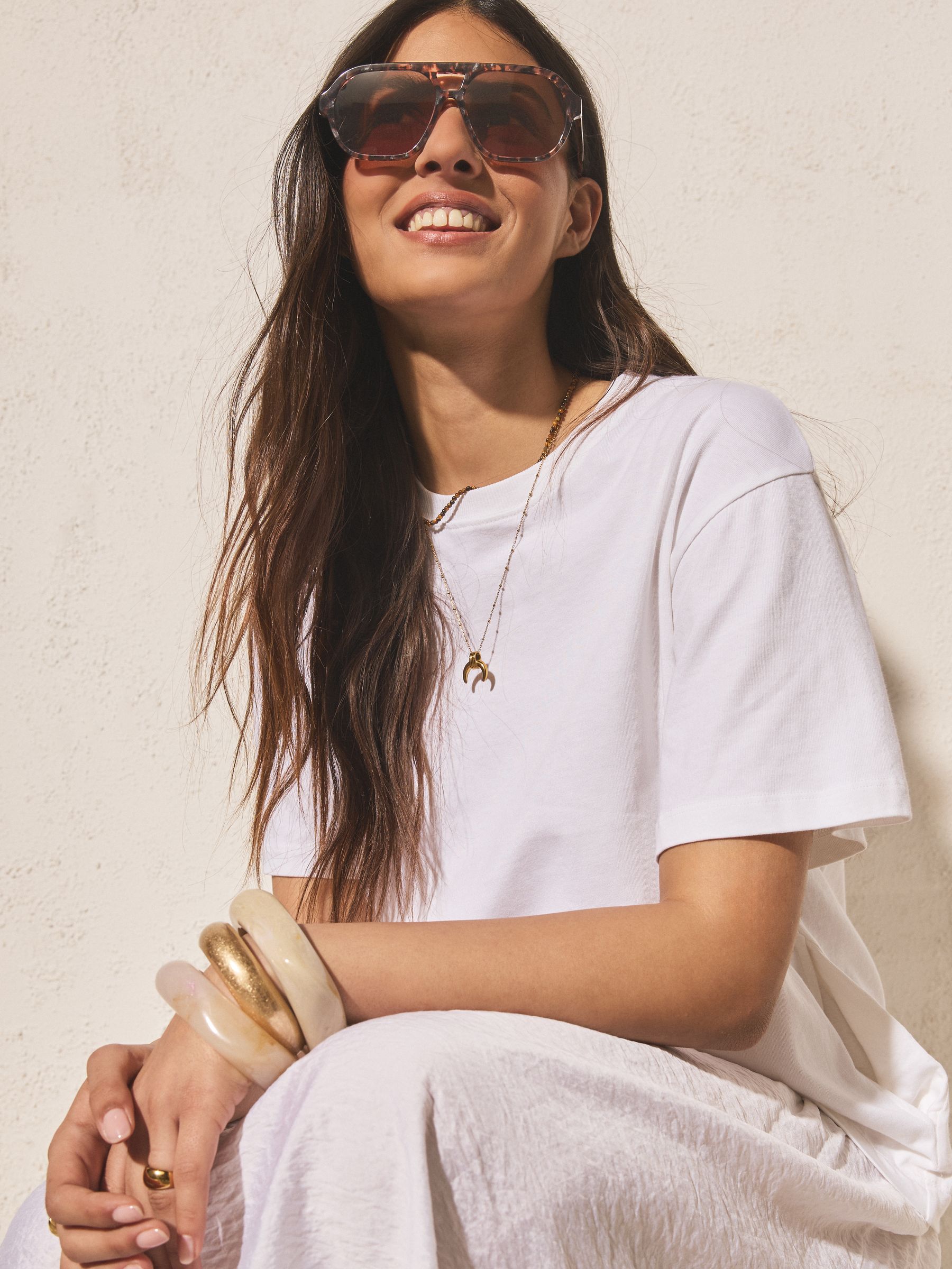 Buy Tortoiseshell Effect Brown Acetate Square Sunglasses from Next