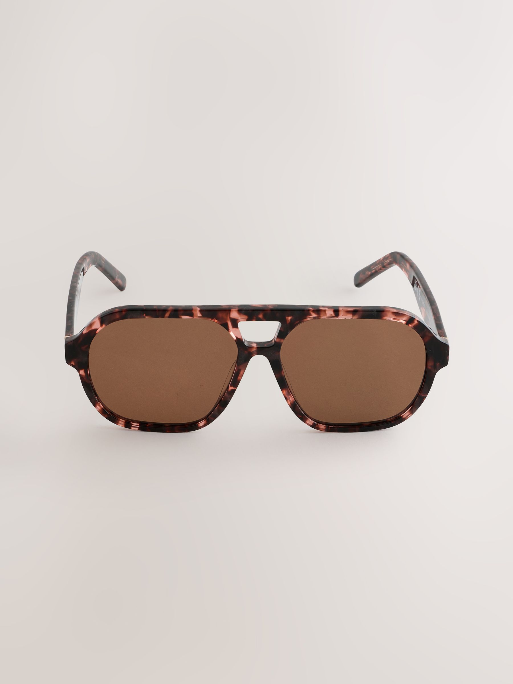 Buy Tortoiseshell Effect Brown Acetate Square Sunglasses from Next