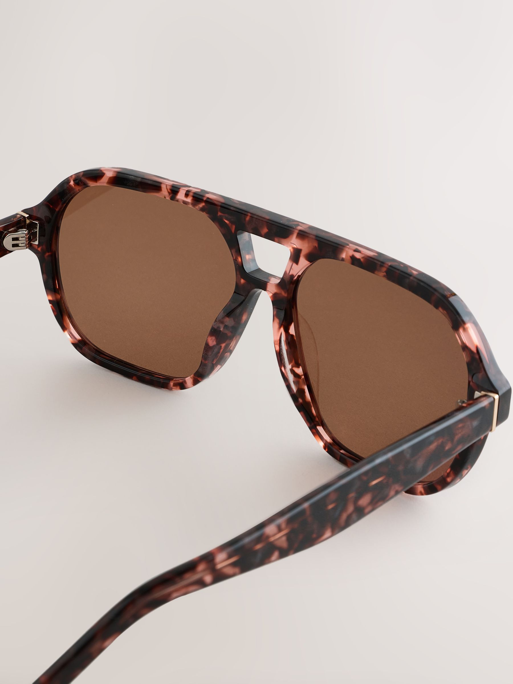 Buy Tortoiseshell Effect Brown Acetate Square Sunglasses from Next