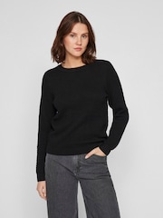 VILA Black Long Sleeve Knit Textured Top - Image 3 of 4
