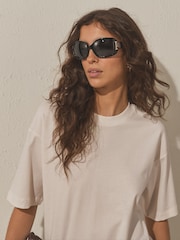 Schwarz - Wrap-Around-Sonnenbrille - Bild 2 von 6