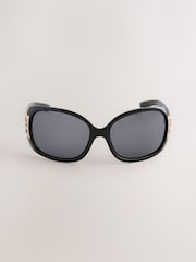 Schwarz - Wrap-Around-Sonnenbrille - Bild 5 von 6