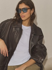 Tortoiseshell Blue - Sonnenbrille mit eckiger Form - Bild 1 von 8