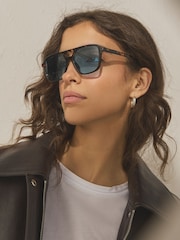 Tortoiseshell Blue - Sonnenbrille mit eckiger Form - Bild 2 von 8