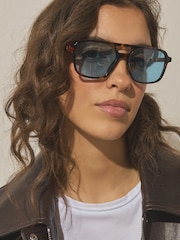 Tortoiseshell Blue - Sonnenbrille mit eckiger Form - Bild 3 von 8