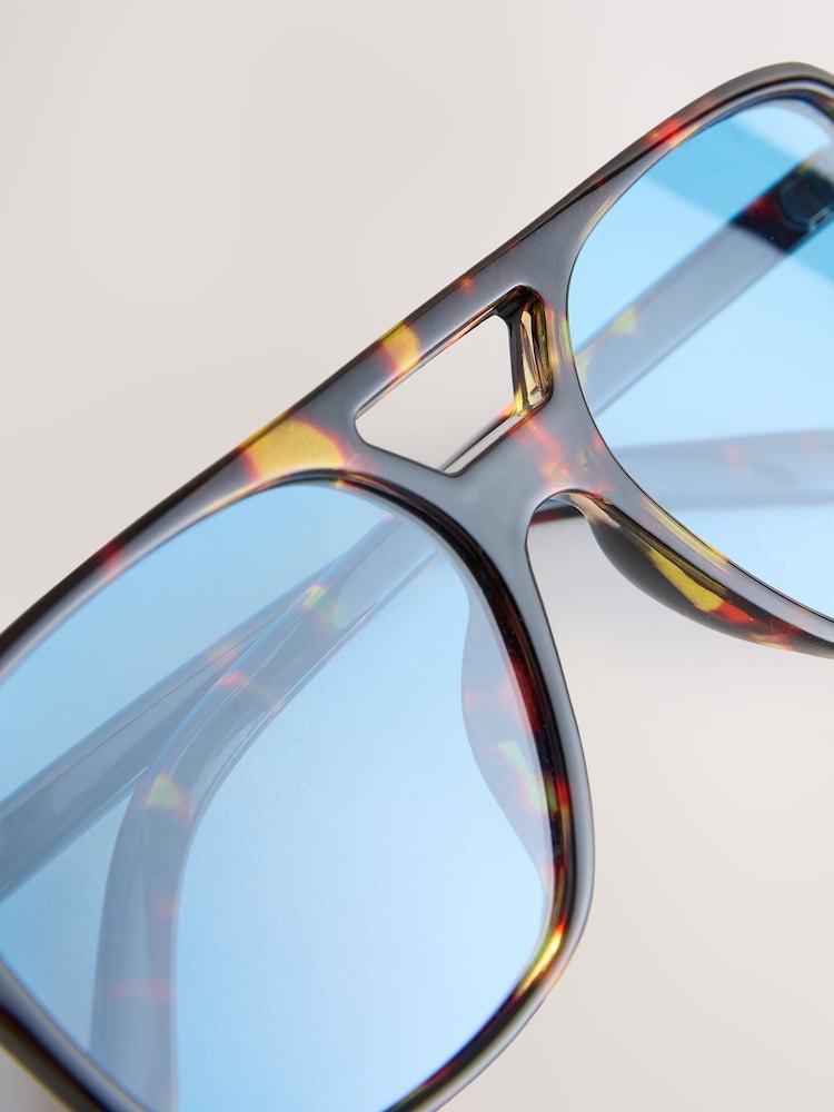 Tortoiseshell Blue - Sonnenbrille mit eckiger Form - Bild 8 von 8