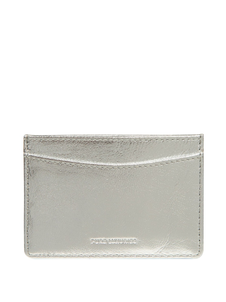 Pure Luxuries London Silver 'Anna' Leather Card Holder - Image 1 of 3