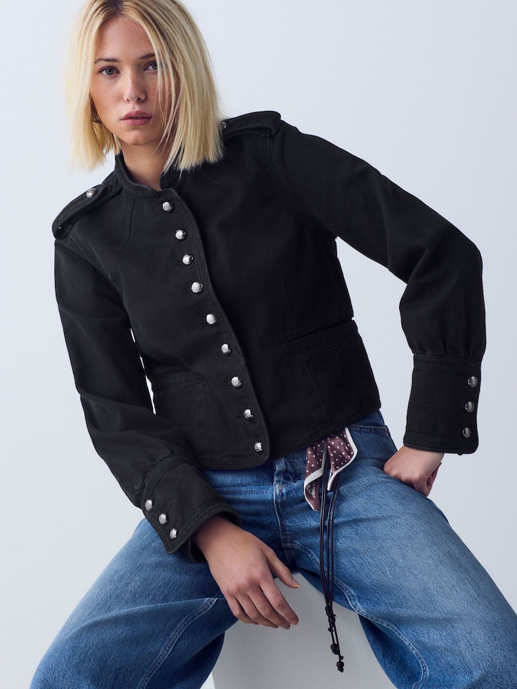 Black Military Jacket - Image 1 of 8 Black Military Jacket - Image 1 of 8