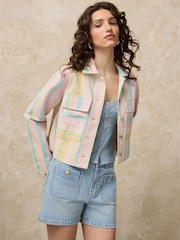 Pastellfarget stripete - Cotton 2 Pocket Jacket - Bilde 3 av 4