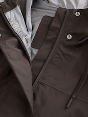 Chocolate Brown Waterproof Rain Coat with Magnetic Fastening - Image 12 of 13