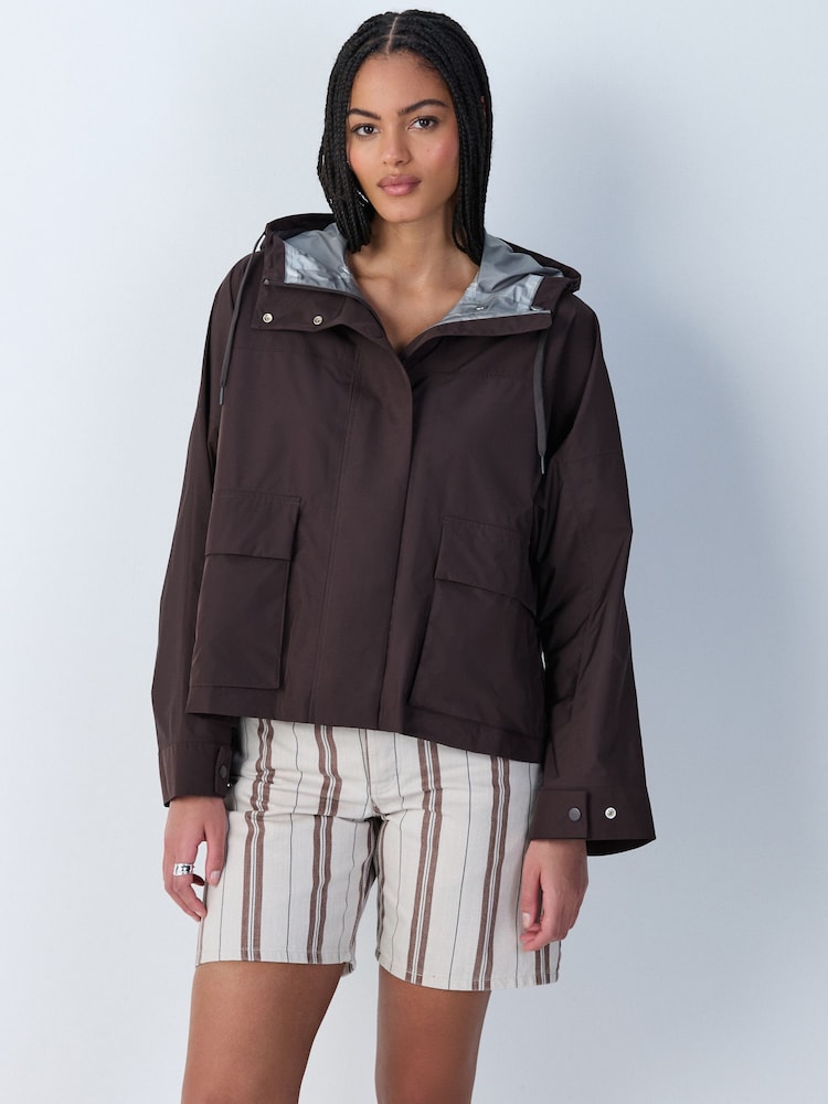 Chocolate Brown Waterproof Rain Coat with Magnetic Fastening - Image 2 of 13