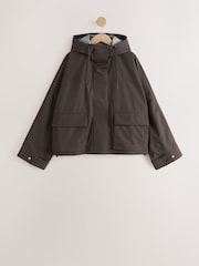 Chocolate Brown Waterproof Rain Coat with Magnetic Fastening - Image 7 of 13