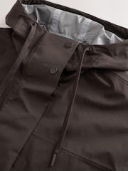 Chocolate Brown Waterproof Rain Coat with Magnetic Fastening - Image 8 of 13