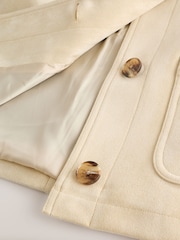 Yellow Faux Suede Button Through Dolly Coat - Image 3 of 4