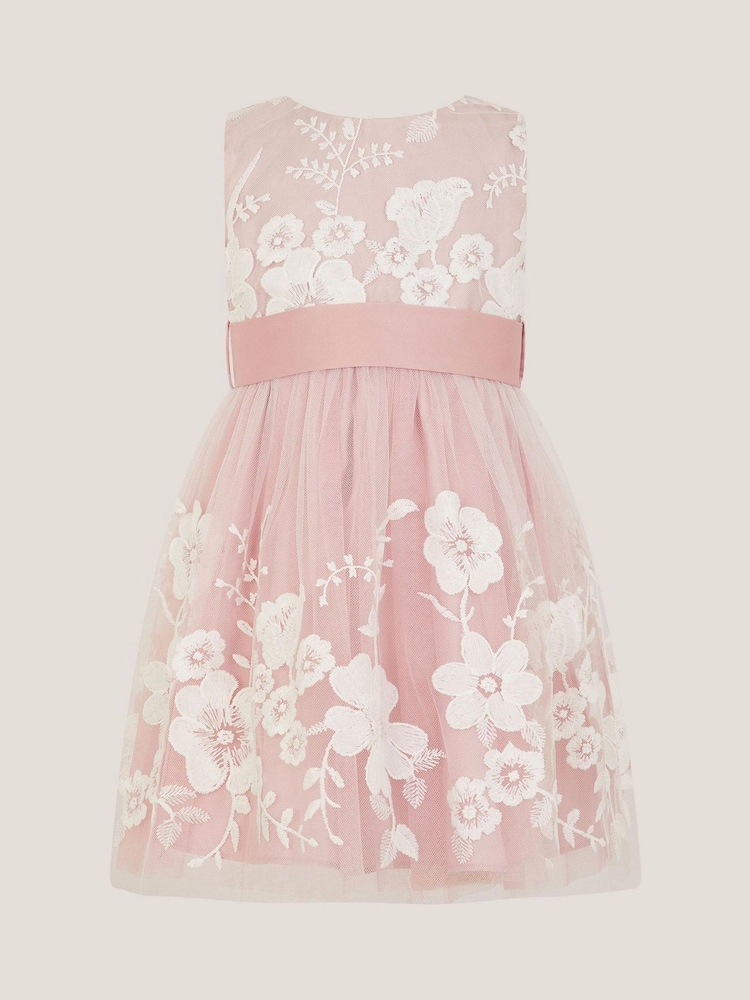 Monsoon Pink Baby Alicia Embroidered Lace Dress - Image 2 of 4 Monsoon Pink Baby Alicia Embroidered Lace Dress - Image 2 of 4