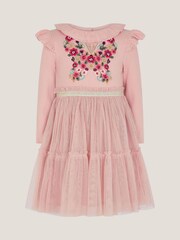 Monsoon Pink Baby Embroidered Butterfly Disco Dress - Image 1 of 3