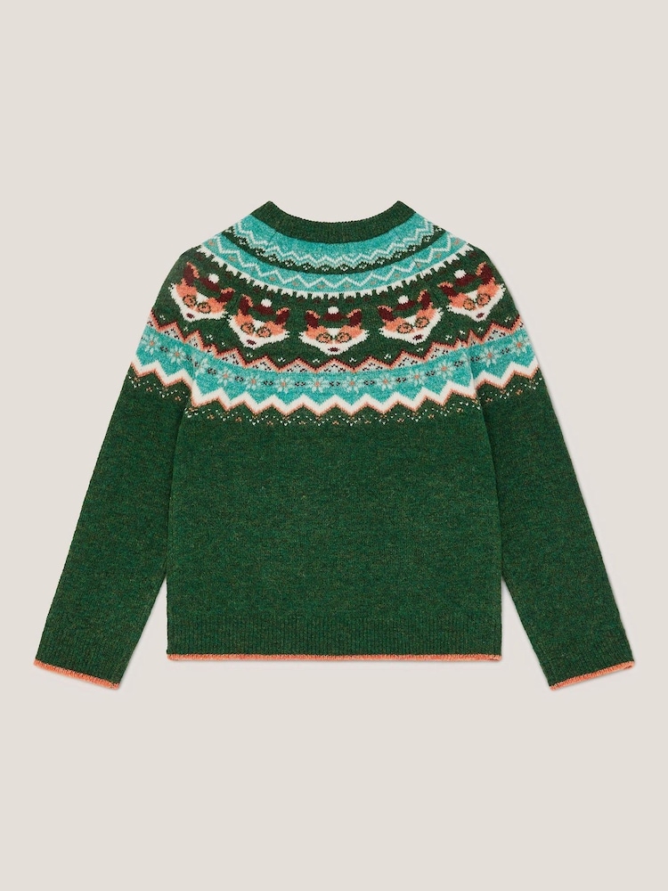 Monsoon Green Fox Fair Isle Jumper - Image 2 of 3