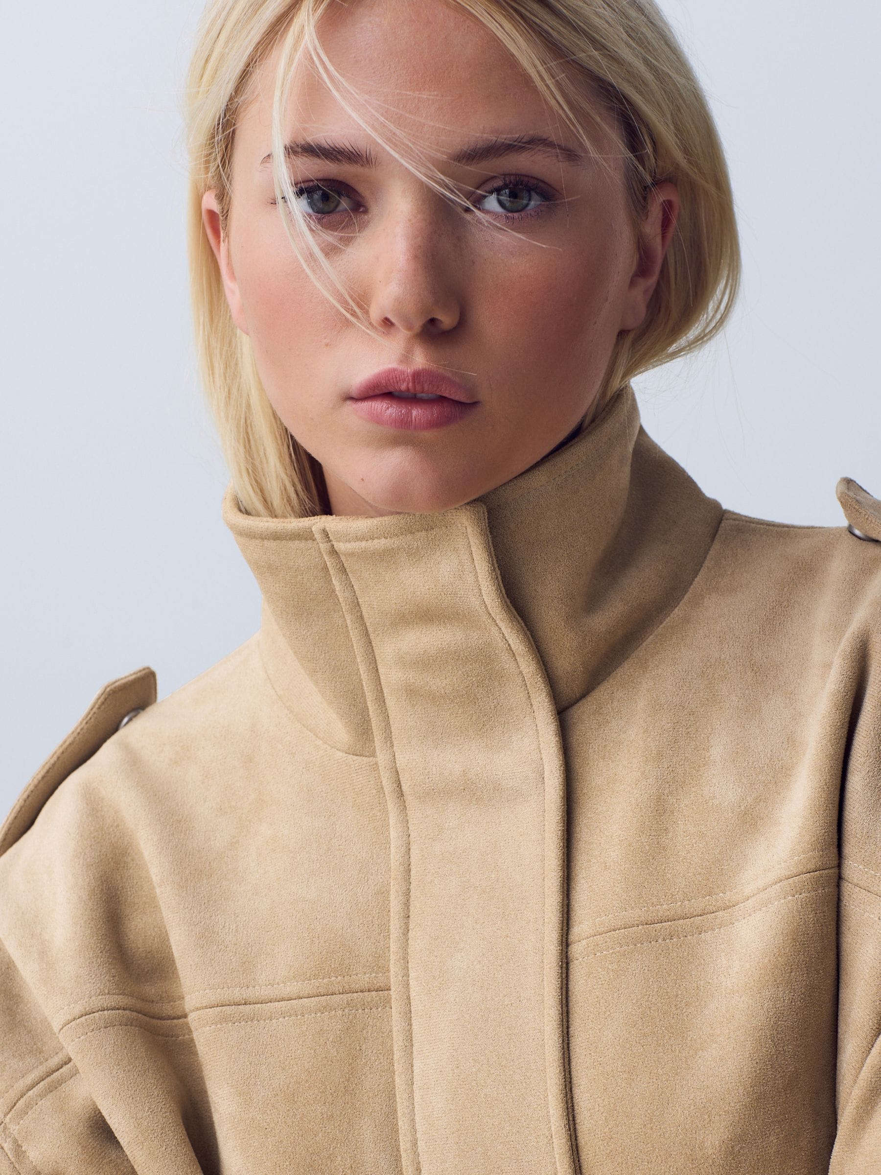 Buy Tan Brown Faux Suede Funnel Neck Bomber Jacket from Next USA