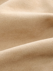 Tan Brown Faux Suede Funnel Neck Bomber Jacket - Image 9 of 9