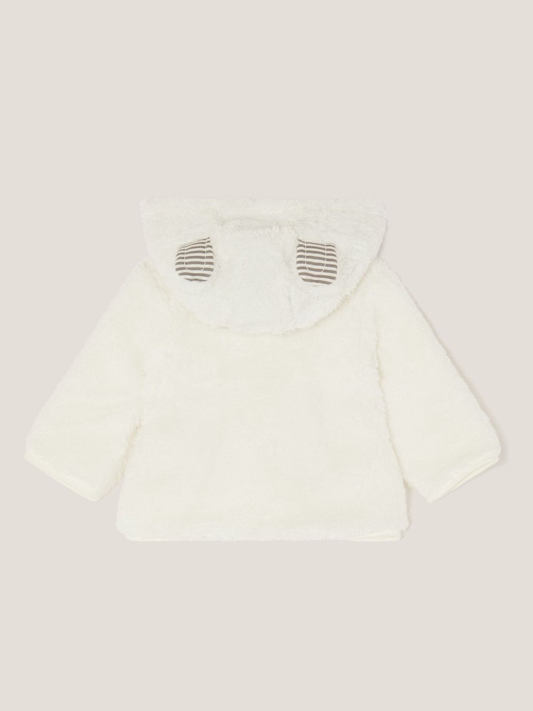 Monsoon White Baby Polar Bear Fleece Hoodie - Image 2 of 3