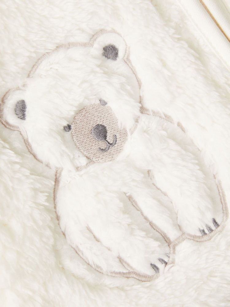 Monsoon White Baby Polar Bear Fleece Hoodie - Image 3 of 3