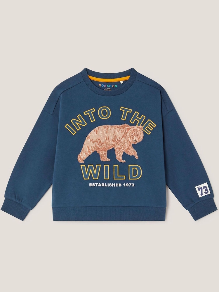 Monsoon Blue Into The Wild Graphic Sweatshirt - Image 1 of 3 Monsoon Blue Into The Wild Graphic Sweatshirt - Image 1 of 3