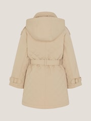 Monsoon Cream Embroidered Quilted Trench Coat - Image 3 of 4