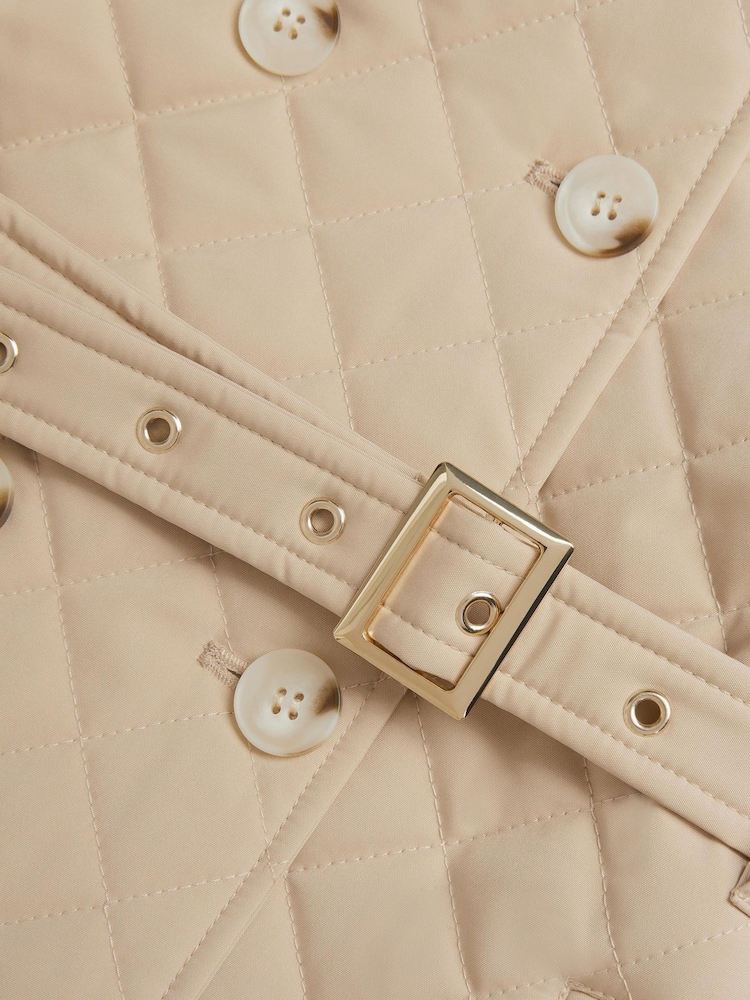 Monsoon Cream Embroidered Quilted Trench Coat - Image 4 of 4 Monsoon Cream Embroidered Quilted Trench Coat - Image 4 of 4