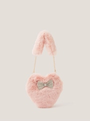 Monsoon Pink Fluffy Heart Bag - Image 1 of 3